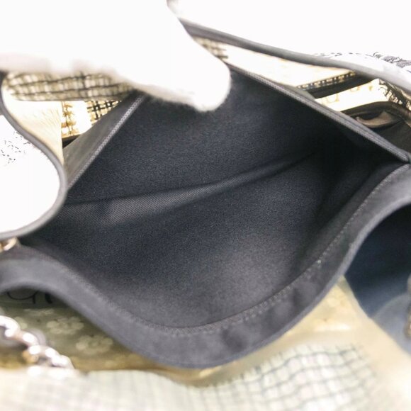 Authentic CHANEL PVC Tweed Patchwork Jumbo Single Flap Black - Picture 15 of 16